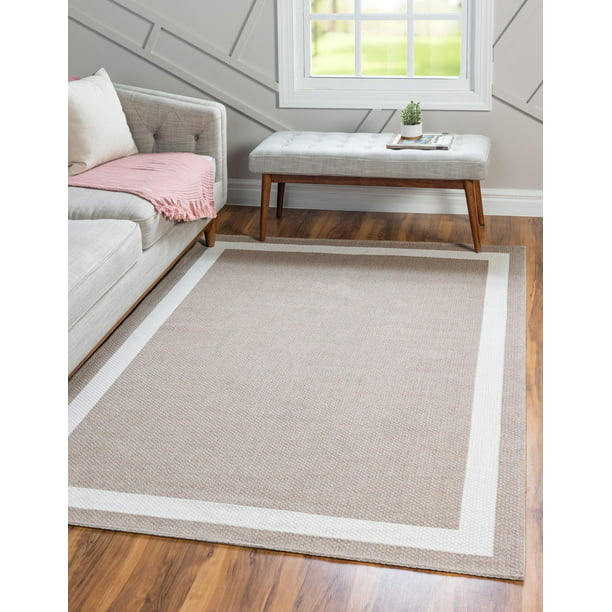 Open Floorplans 6' x 9' Ivory Flatweave Rug Perfect for Living Rooms Rugs.com Georgia Collection Rug Large Dining Rooms 